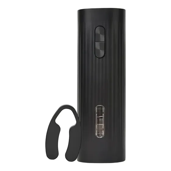 Sacacorchos Eléctrico Destapador de Vino Daza Abridor Automático de Botellas Sommelier A Pilas AAA Incluye Corta Cápsulas - Color Negro