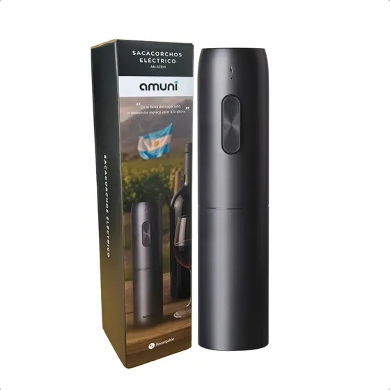 Sacacorchos Eléctrico Portátil Moderno Led Usb Carga Bateria