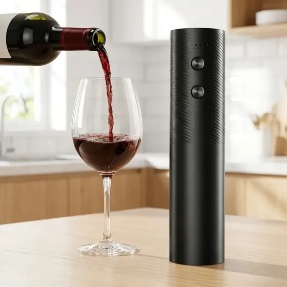 Sacacorchos Electrico Recargable Usb Destapador Vino Abridor Negro