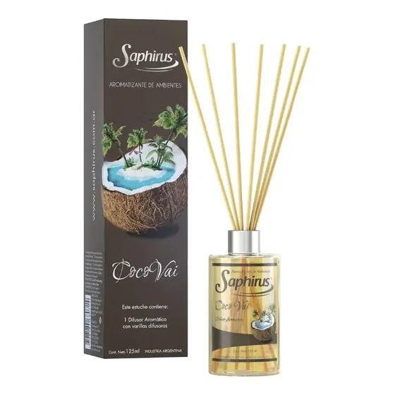 Saphirus Difusor Aromatizador Varillas Coco Vainilla x 125ml
