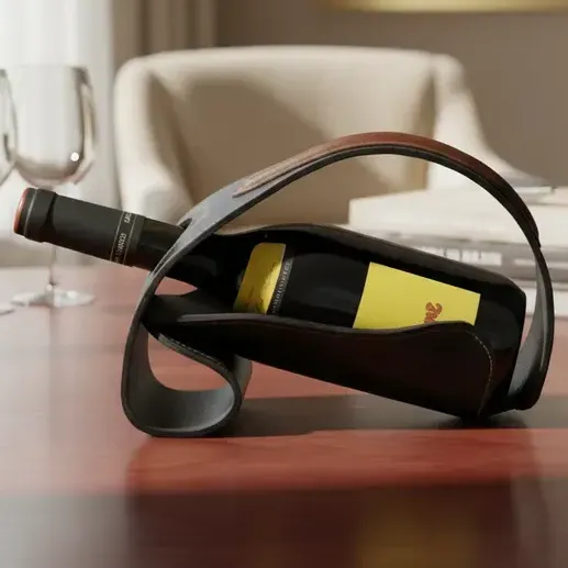 Servidor De Vino Posavino Cuero Porta Botella V.crespo