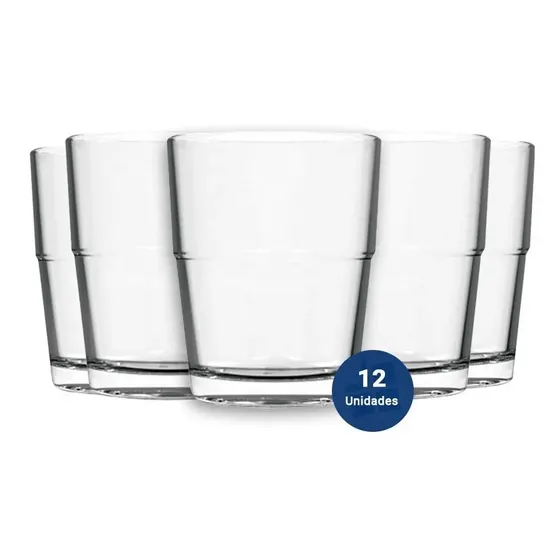 Set 12 Vasos Vidrio Rigolleau Pekin 350ml Apto Lavavajillas