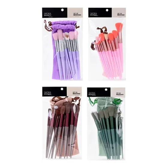Set 13 Brochas Y Pinceles Para Maquillaje Skora Con Estuche