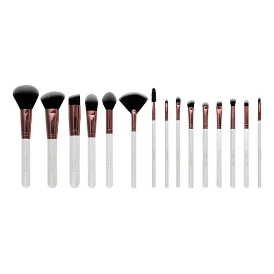 Set 15 Brochas Y Pinceles De Maquillaje Fascino Crueltyfree Rosa