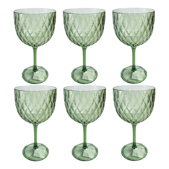 Set 6 Copas Gin 540 Ml Carol Acrilico Glamour Vajilla Bz3