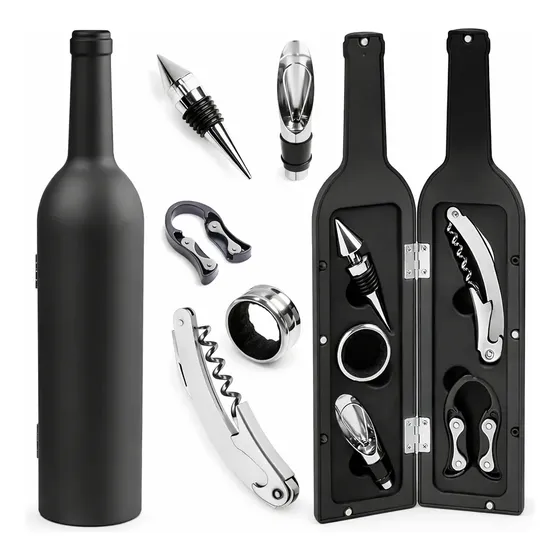 Set Accesorios Vino 5 Piezas Botella Sacacorchos Vertedor