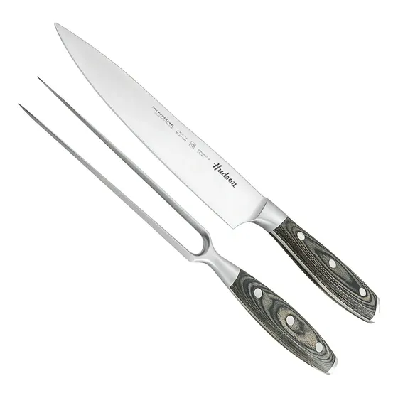 Set Asado 2 Pzs Hudson Cuchillo Tenedor Acero Inox Cocina Rt