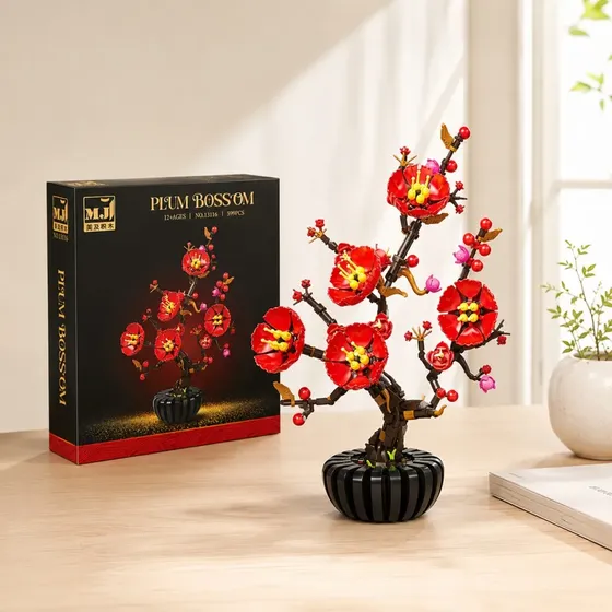 Set Bloques Bonsái Flor De Ciruelo 599 Piezas 599 Plum Blossom