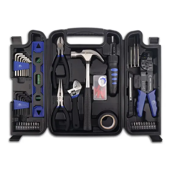 Set Caja De Herramientas Pampa Hogar 80 Piezas Con Maletin Azul