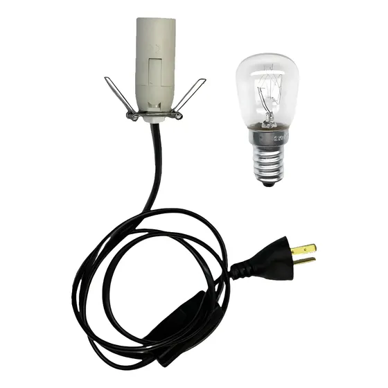Set Completo Cable Lámpara De Sal +porta Mariposa +lamparita