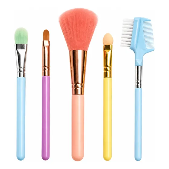 Set De 5 Brochas De Maquillaje Con Peine Para Cejas Make Up