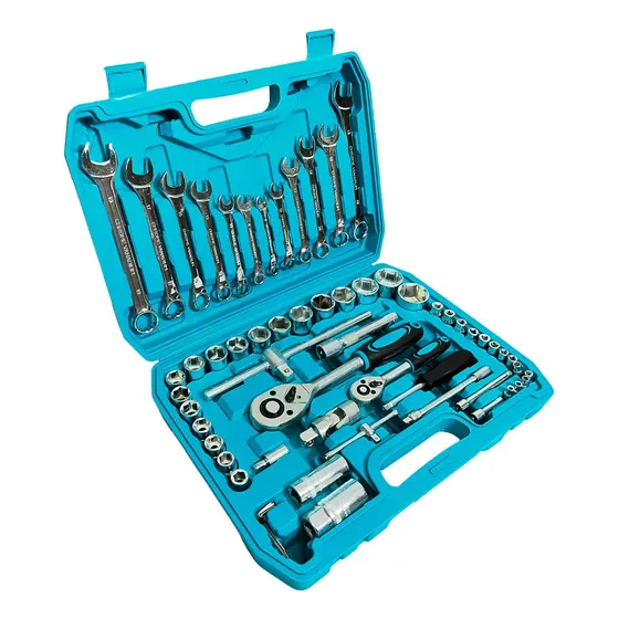 Set De Herramientas 61 Piezas Kto Con Estuche Pvc Turquesa