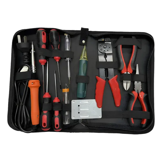 Set de Herramientas para Electricista JA de 12 Piezas Negro