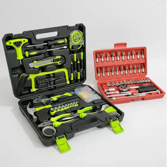 Set Maletin De Herramientas 150 Pz Kto+llave Tubo Crique 46 Negro