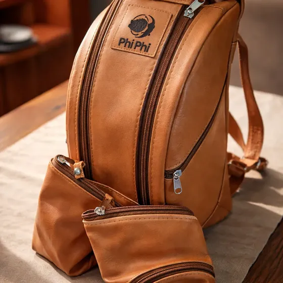 Set Matero Bolso Phiphi Premium Ecocuero Yerbera Y Azucarera