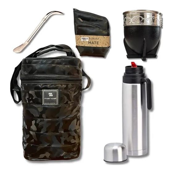 Set Matero Bolso Premium Mate Imperial Termo Manija Bolsitas
