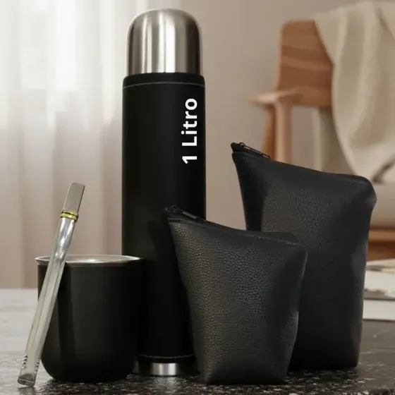 Set Matero Completo Termo 1l Mate Bombilla Yerbera Azucarera