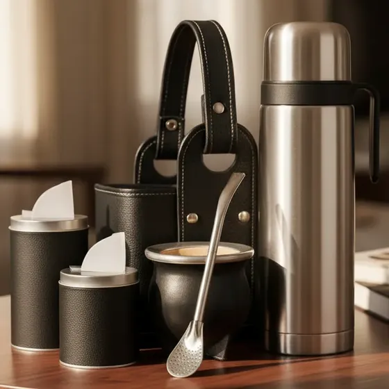 Set Matero Equipo De Mate + Bombilla +termo Acero Inoxidable