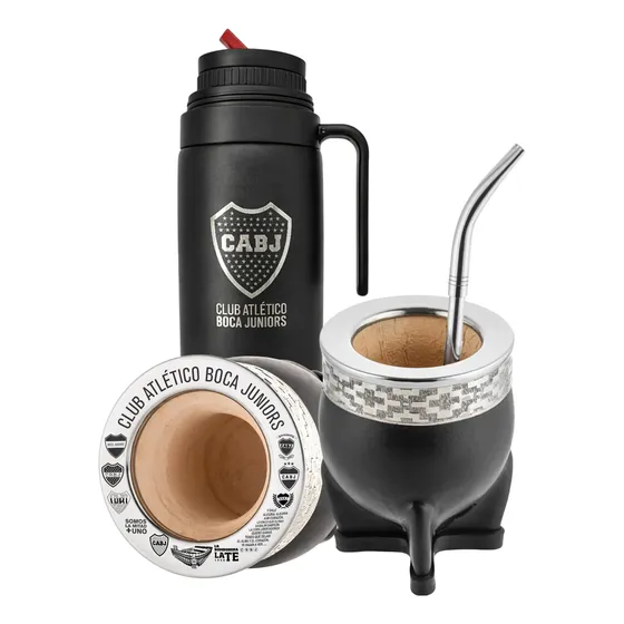 Set Matero Imperial Calabaza Clubes Futbol Kit Mate Termo 1l
