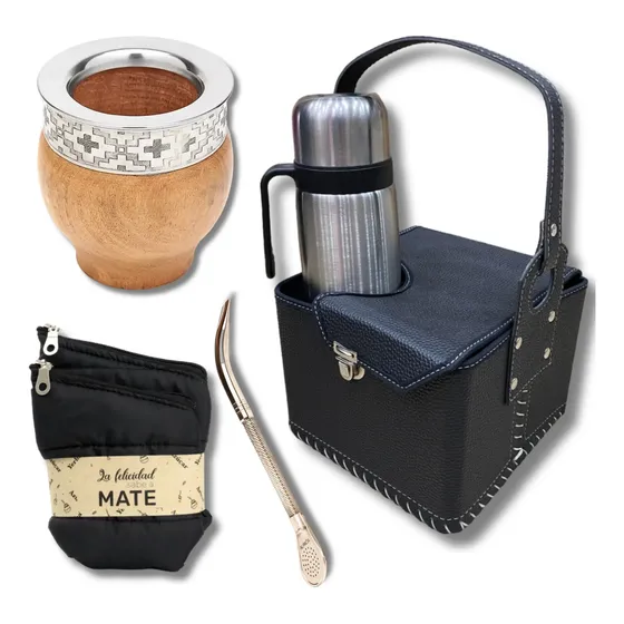 Set Matero Kit Termo Manija Mate Hornero Premium Canasta Pro