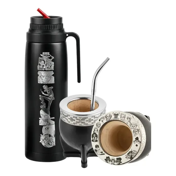 Set Matero Premium Kit Mate Imperial Calabaza Termo Bombilla Color ONE PIECE