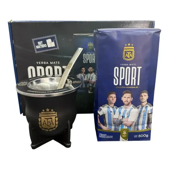Set Matero Premium Oficial Afa Mate Acero Bombilla Yerba