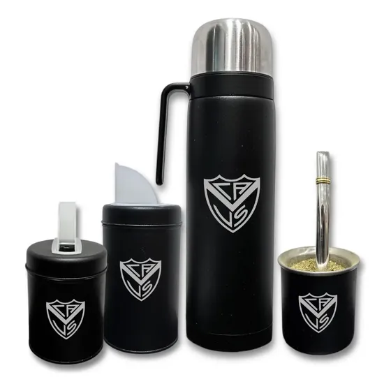 Set Matero Termo Mate Club Futbol Argentina Messi Grabado Mm Velez