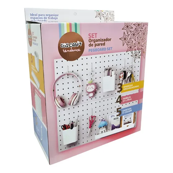 Set Organizador De Pared Ibi Craft 60x54cm Con Accesorios