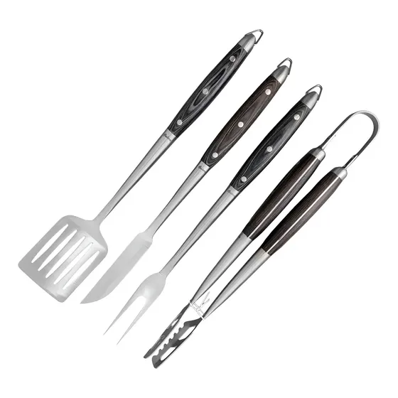Set Parrilla 4 Pzs Hudson BBQ Juego De Asado Parrillero
