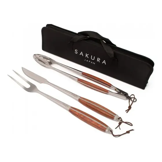 Set Parrillero Sakura Grill Master de Acero Inoxidable con Estuche