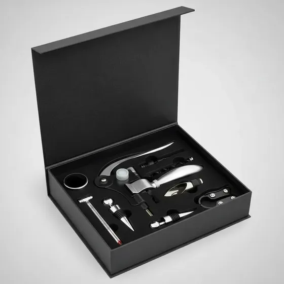 Set Sommelier Vino 9 Piezas Premium Acero Inoxidable Estuche