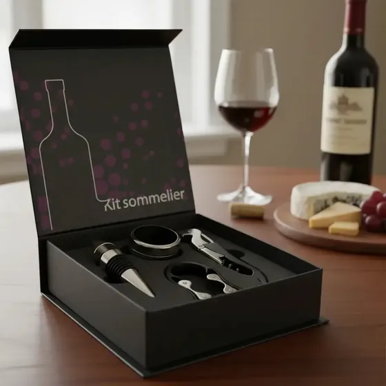 Set Vino X 4 Acc Para Sommelier Caja 15 X 14 Cm