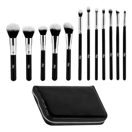 Set X 12 Brochas Care By Gadnic Maquillaje Alta Gama + Estuche