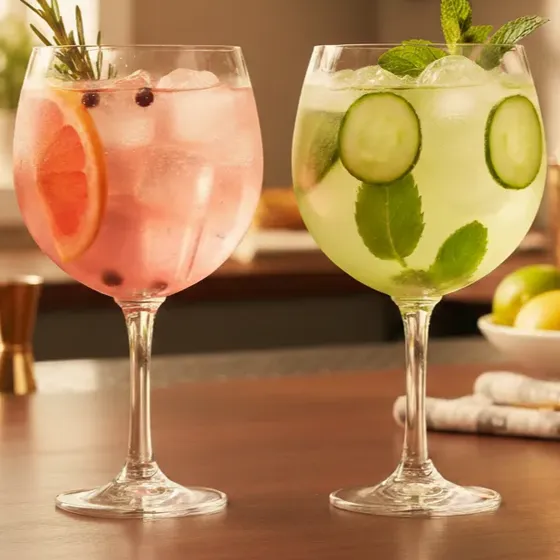 Set X 2 Copas Gin Tonic Tragos Vino Vidrio Pasabahce