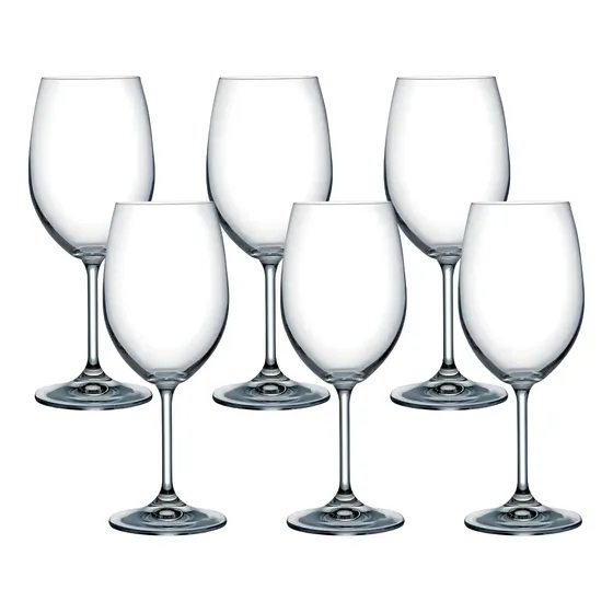 Set X 6 Copas Cristal Vino Bohemia Martina 350 Ml Transparente