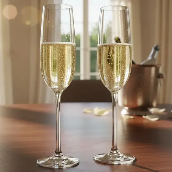 Set X6 Copas Flauta Champagne Vidrio 214ml The Kitchen Transparente