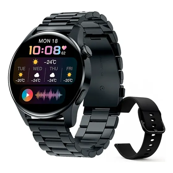 Smartwatch Gadnic Pantalla Tactil 1.28 Pulgadas BT IP68 Bateria 200 mAh Medicion De Frecuencia Cardiaca Oxigeno En Sangre Presion Arterial