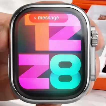 Smartwatch Ultra 2 S100 7 Mallas Caja Naranja Malla Negro Bisel Plateado Diseño de la malla 7 en 1