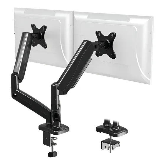 Soporte Monitor Doble Brazo Smart Tech Hidraulico De Escritorio 13 A 32 Marca Color Negro