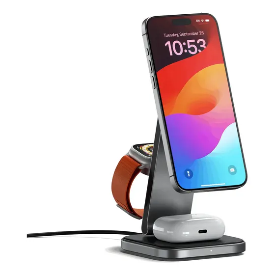 Soporte Satechi 3 en 1 con Carga Inalámbrica Magsafe Qi2 Plegable