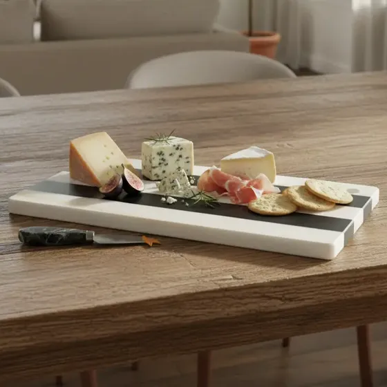 Tabla De Mármol Servir Picada Quesos Surfside