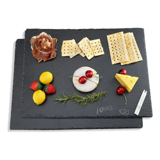 Tabla De Quesos Wlwnwft, Pizarra, 40 X 30 Cm, Para Aperitivo