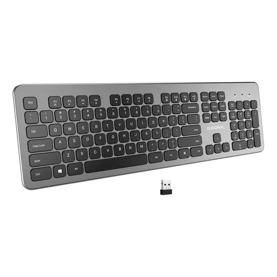 Teclado Bluetooth Grafito Gadnic Inalambrico 104 Teclas Conexion BT5.2 10 Metros Alcance Idioma Español