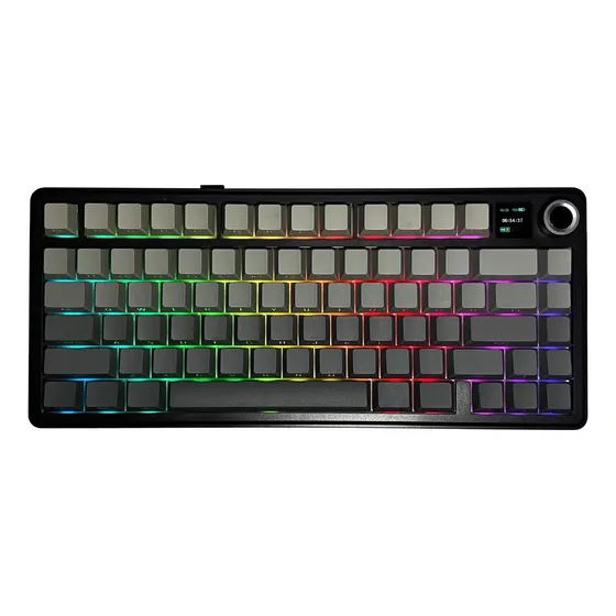 Teclado Gamer Aula F75 Max Sw Reaper Rgb Negro Degrade C/lcd Negro Degrade Inglés Us
