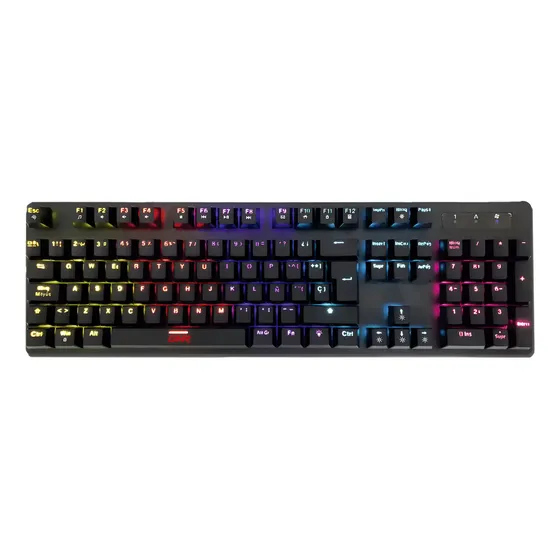 Teclado Gamer Mecanico Español Latinoamerica Sw Azul Multi Negro Español Latinoamérica