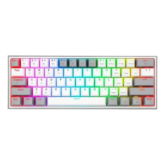 Teclado Gamer Redragon K616 Fizz Rgb Pro Blanco-gris Color del teclado Blanco/Gris Idioma Español