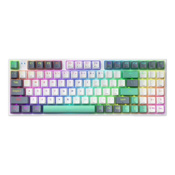 Teclado Mecánico Gamer Machenike K500-b94 Qwerty Switch Red Blanco Inglés Us