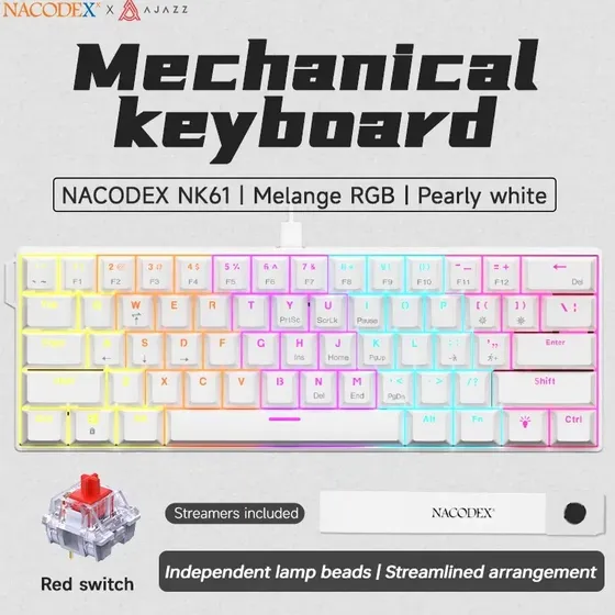Teclado Mecánico Gamer Nacodex Nk61 61 Teclas