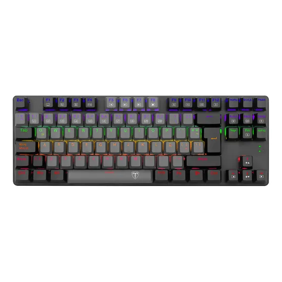 Teclado Mecánico Gamer T-Dagger Bora Lite TKL Gris Negro Retroiluminado Rainbow
