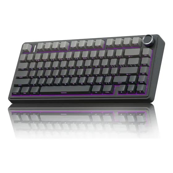 Teclado Mecánico Inalámbrico Aula F75 Pro RGB Impresión Lateral Inglés US (75%) Color Gris